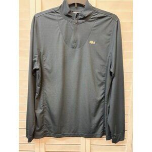 Lacoste Sport Mens Gray Quarter-Zip Long Sleeve Pullover Top